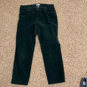 Plus size green corduroy pants